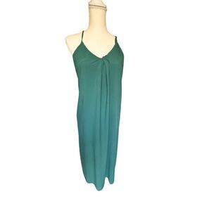 Gianni Bini Rayon Green Side Slit Pockets Strappy Maxi Dress Large